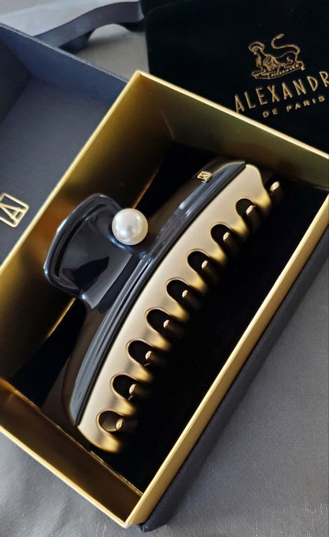 【ブラック】一粒パール☆Lクリップ☆アレクサンドルドゥパリ