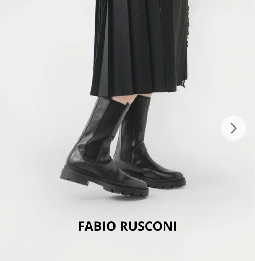 最終値下げ【美品】FABIO RUSCONI　レザー ミドル サイドゴア ブーツ