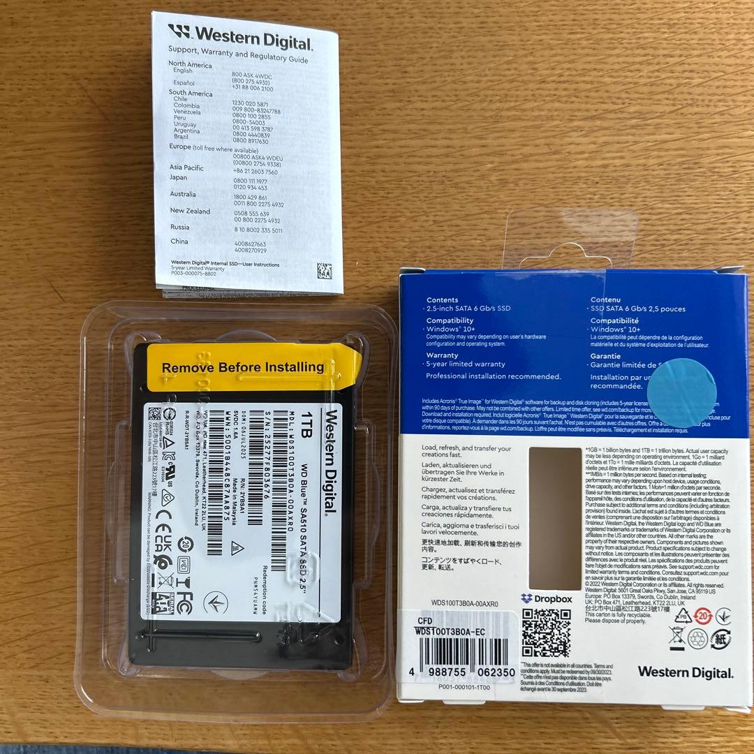 WD Blue SA510 1TB SATA SSD 2.5インチ