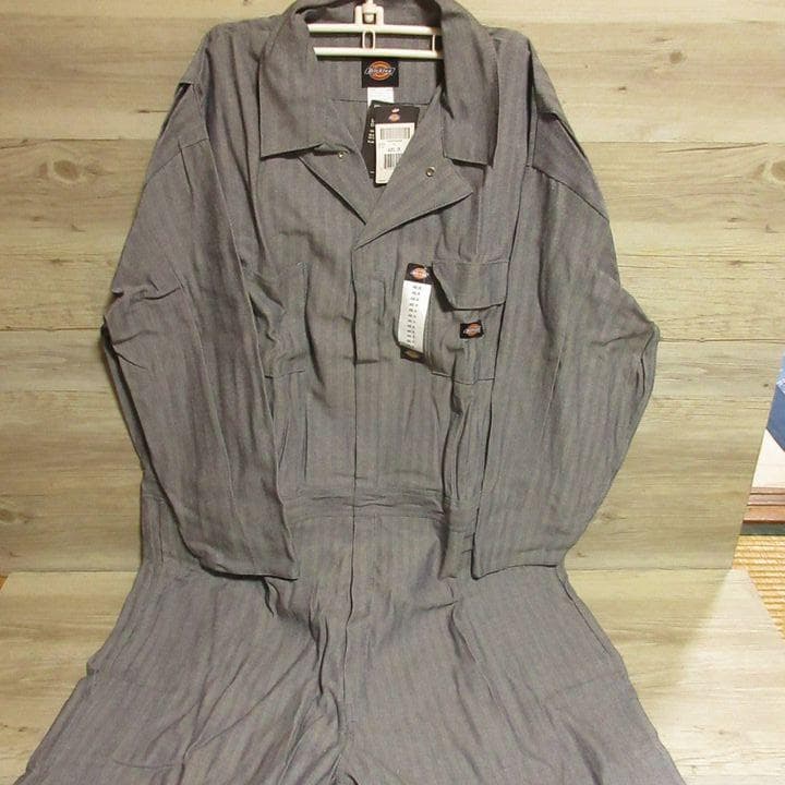 特大 4XL★ディッキーズ 48977 フィッシャーストライプ 長袖 ツナギ D