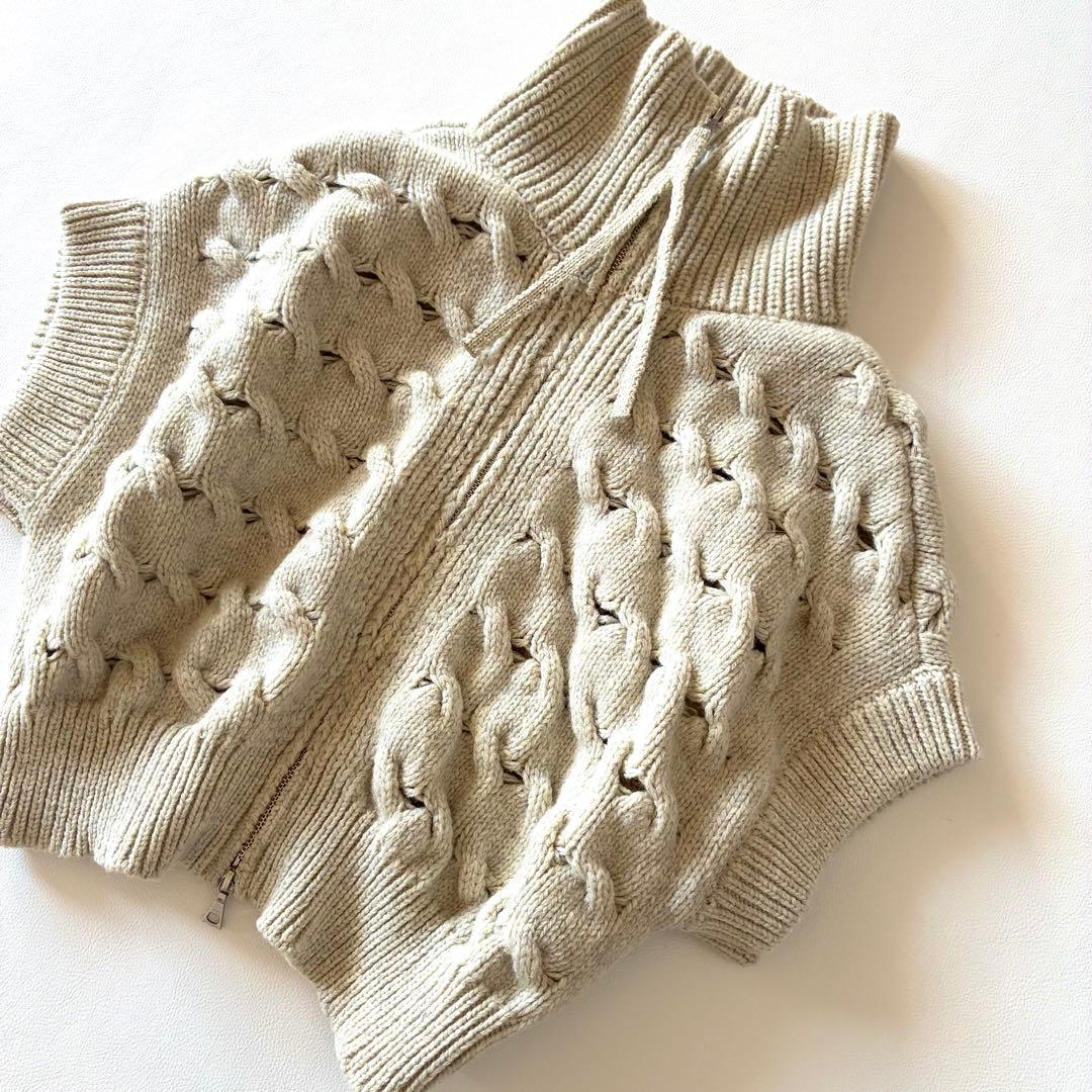 LOUNIE　ルーニィ　23AW　ケーブルベストニットプルオーバー　前後2WAY