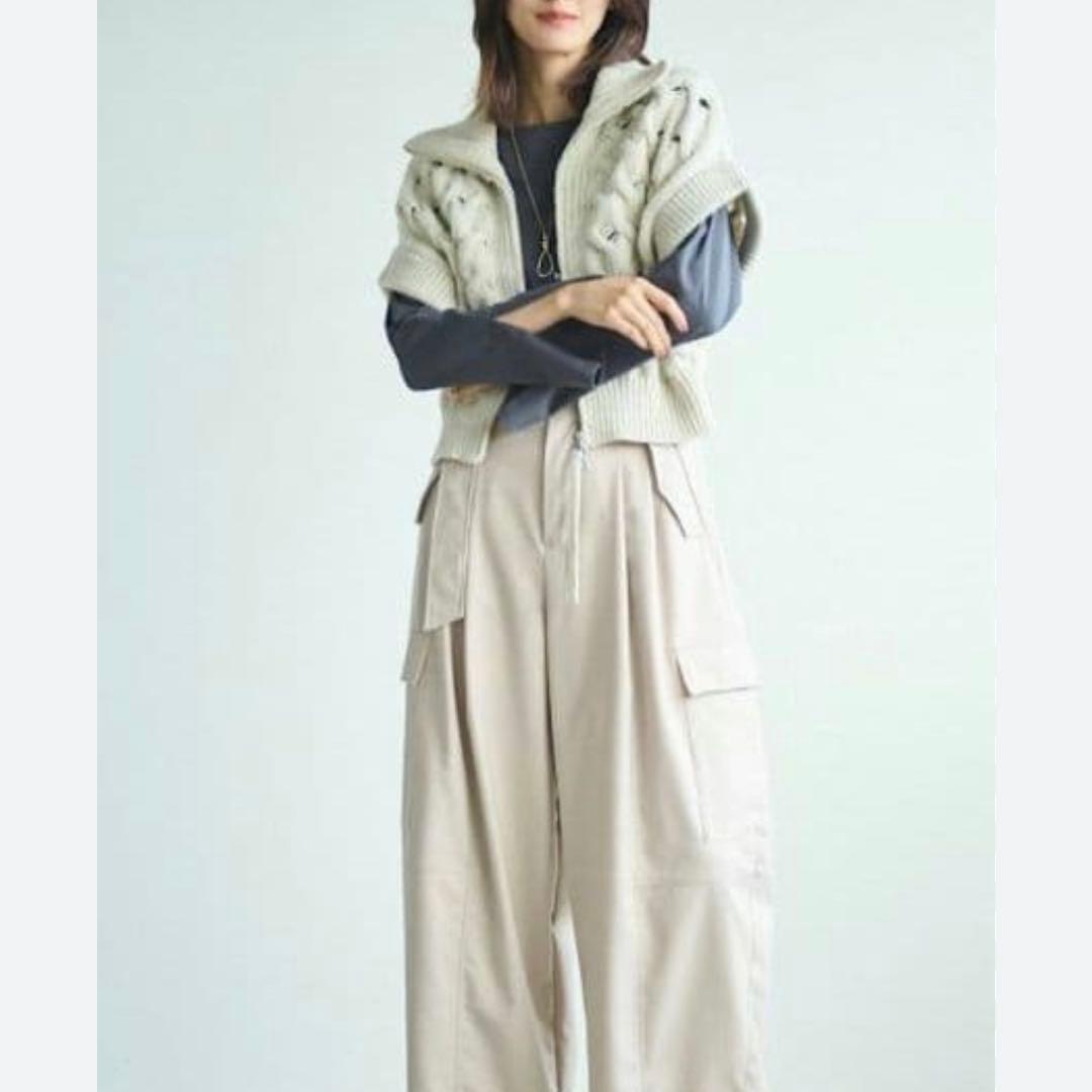 LOUNIE　ルーニィ　23AW　ケーブルベストニットプルオーバー　前後2WAY