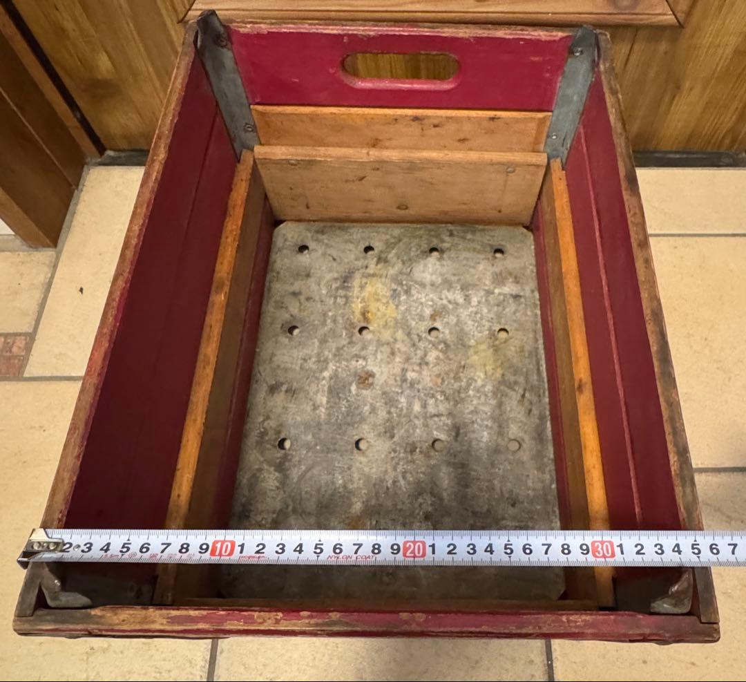 ビンテージ　木箱　金属枠 Wooden Box クレート
