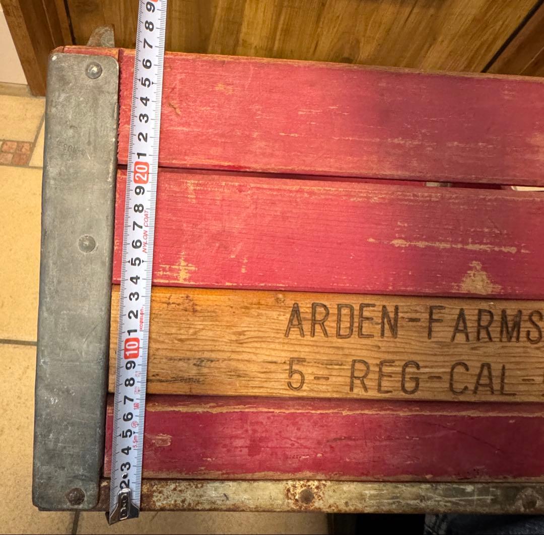 ビンテージ　木箱　金属枠 Wooden Box クレート