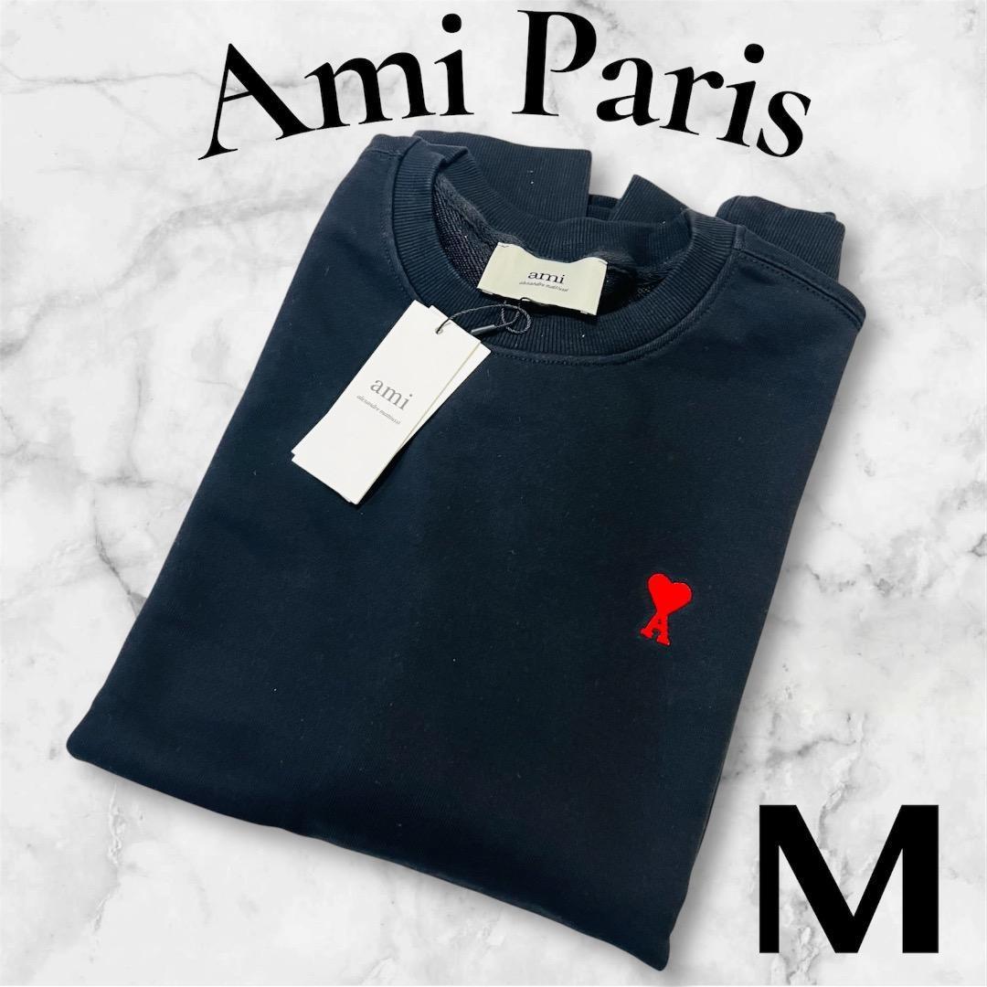 新品タグ付き 正規品 ami アミパリス ブラック スウェット トレーナー M