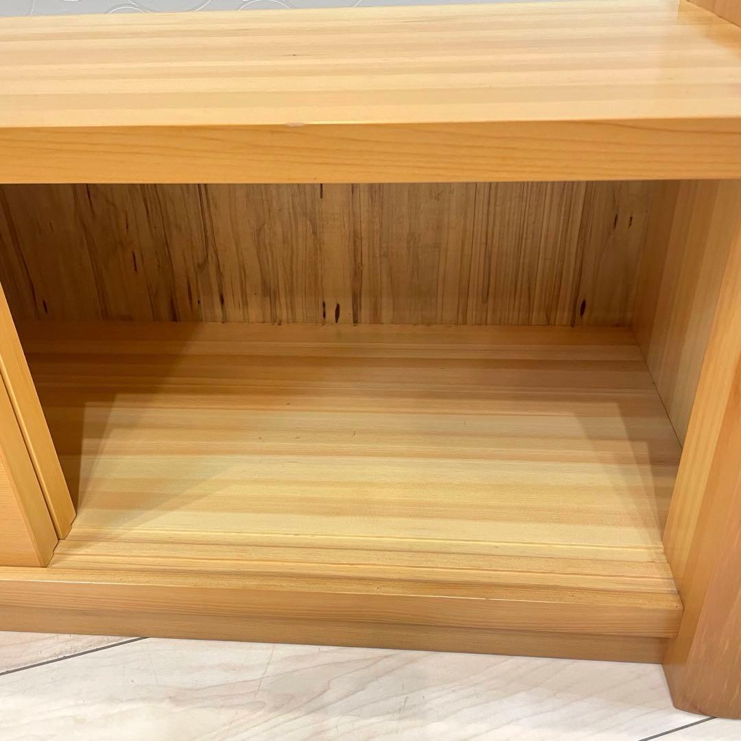 【美品】天然木 置床 置き床 引き戸収納 床の間 飾り棚 ローボード 和家具