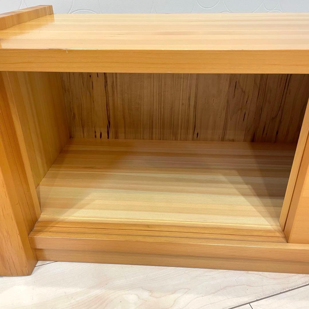 【美品】天然木 置床 置き床 引き戸収納 床の間 飾り棚 ローボード 和家具