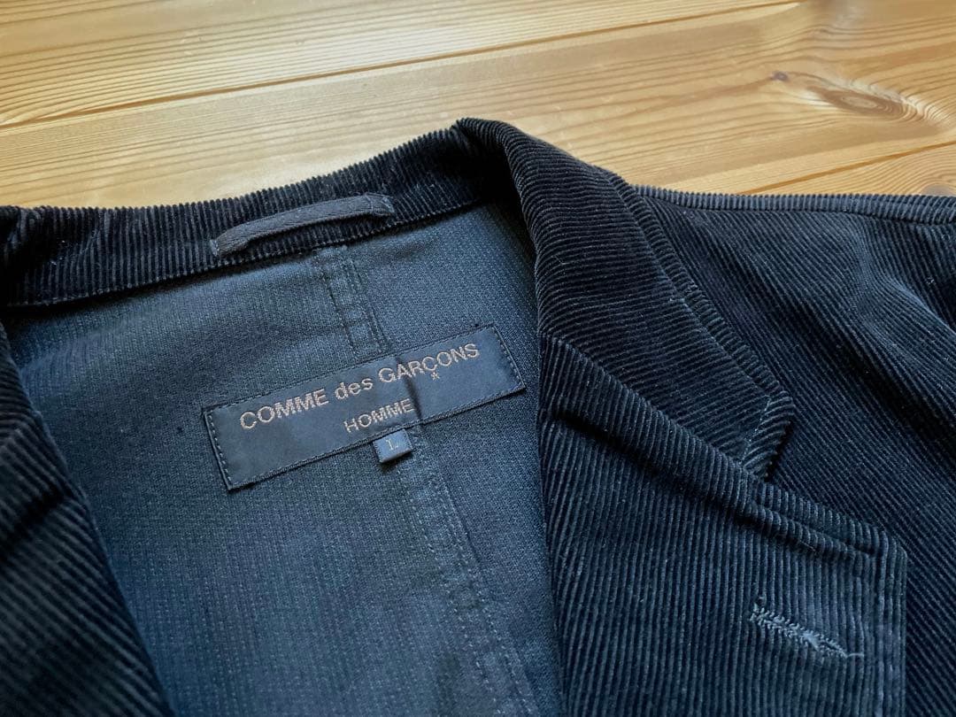 【極美品】コムデギャルソンオム ブラック コーデュロイ 細畝 1枚仕立て L 冬