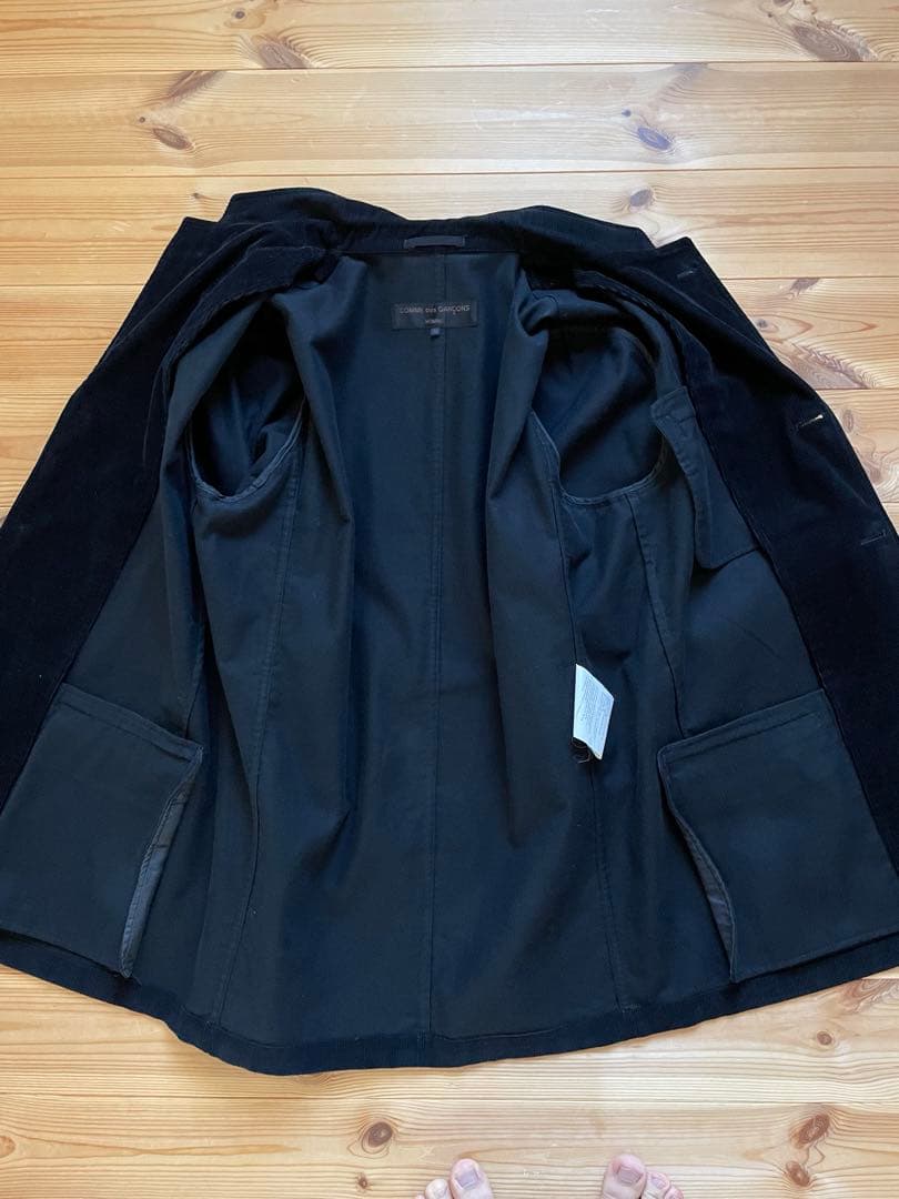 【極美品】コムデギャルソンオム ブラック コーデュロイ 細畝 1枚仕立て L 冬