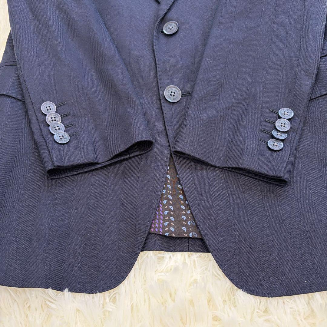 【ペイズリー×ヘリンボーン】ETRO エトロ テーラードジャケット シルク