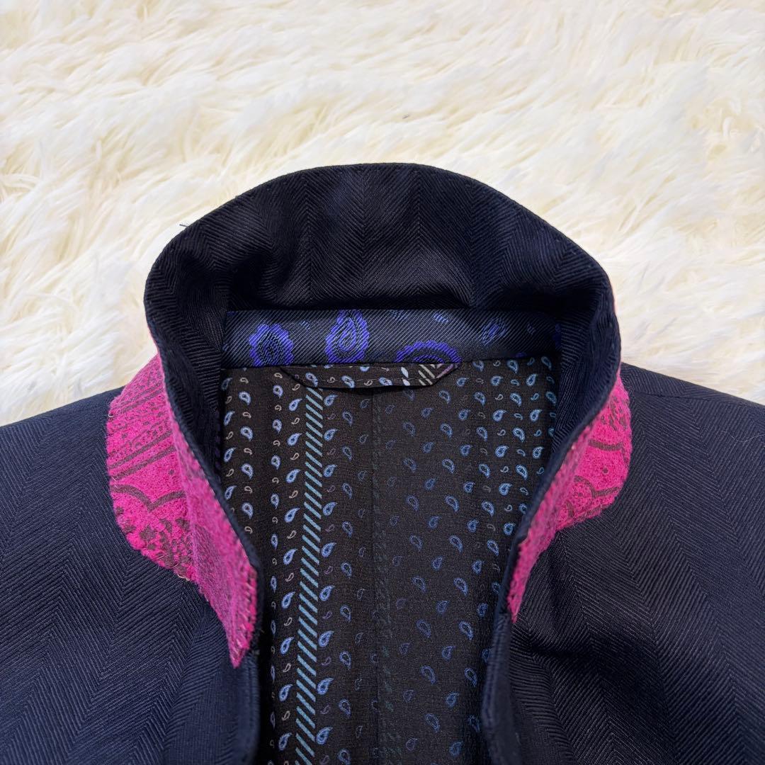 【ペイズリー×ヘリンボーン】ETRO エトロ テーラードジャケット シルク