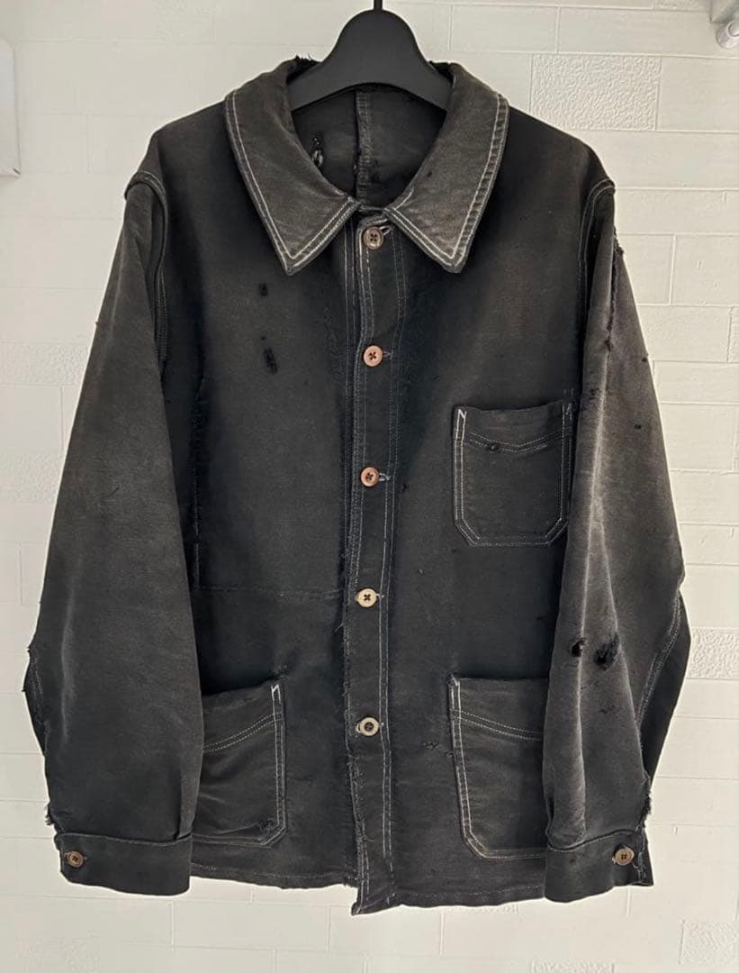 ブラックモールスキンジャケット　50s フェード　リペア