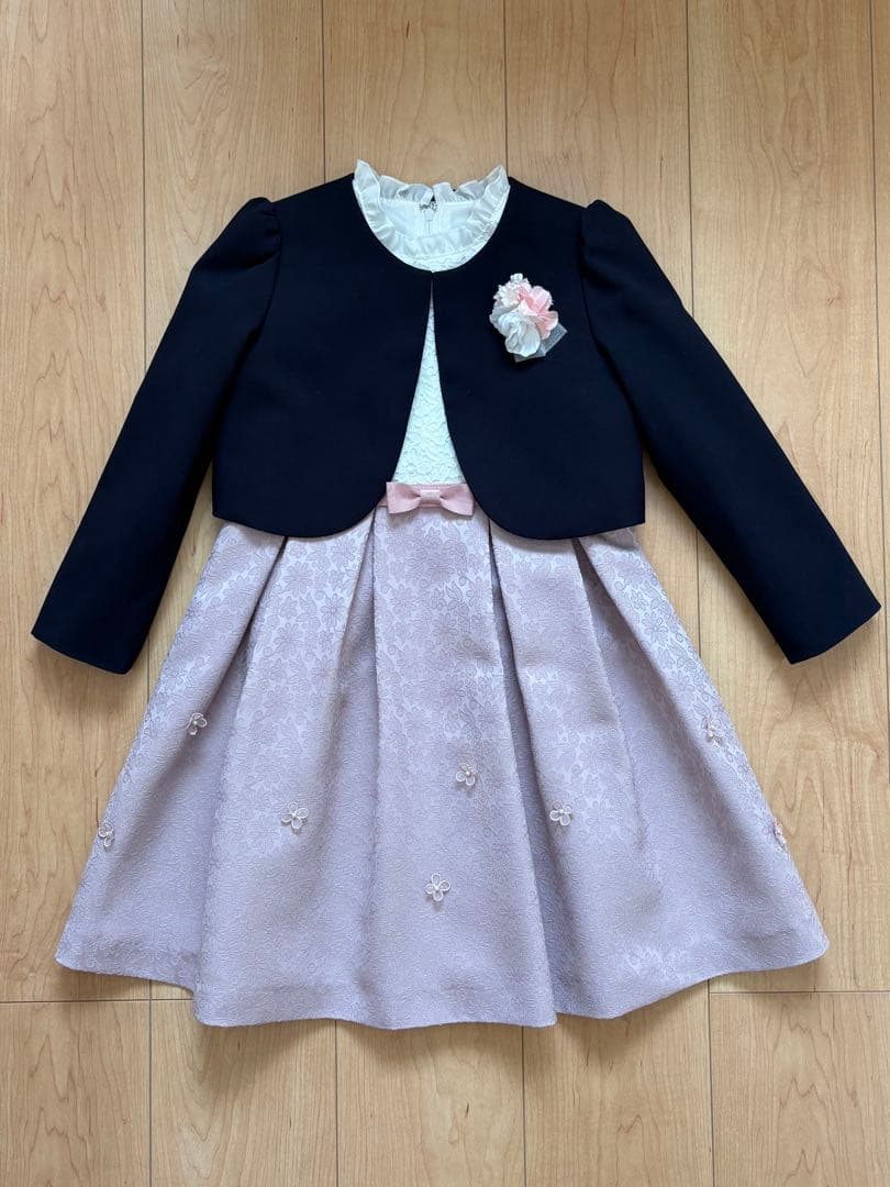 美品★ BEAMS 女の子　フォーマル　120 ネイビー・ピンク　卒園式　入学式