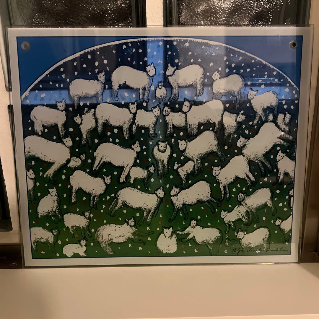 Peace to the world ガラスの壁飾り 羊 ヘルヤ アラビア