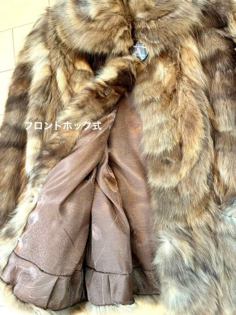 美品　極上 セーブル 毛皮 100% ファーコート　ジャケット ブラウン　M相当
