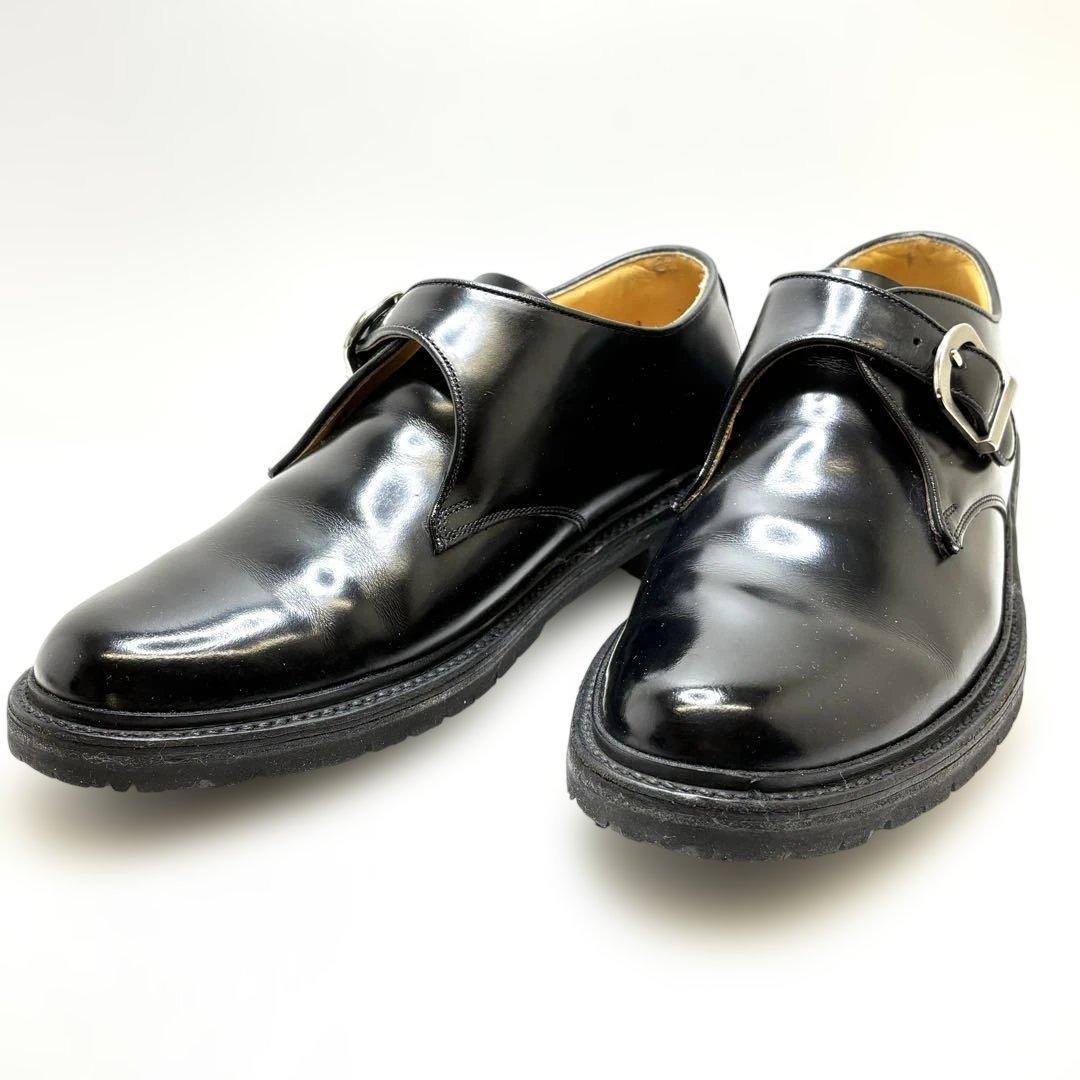 美品 REGAL リーガル シングルモンク プレーントゥ ブラック 25.5cm