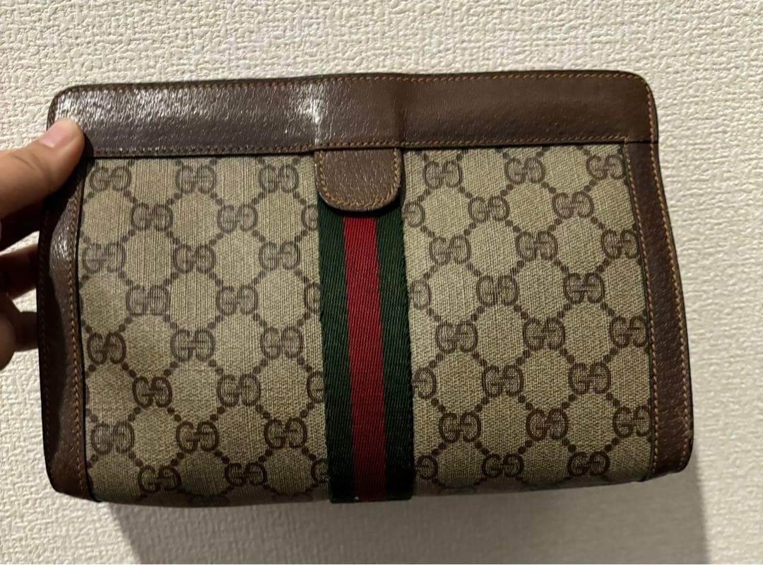 【美品】GUCCI シェリーライン　セカンドバック クラッチ　イタリア製