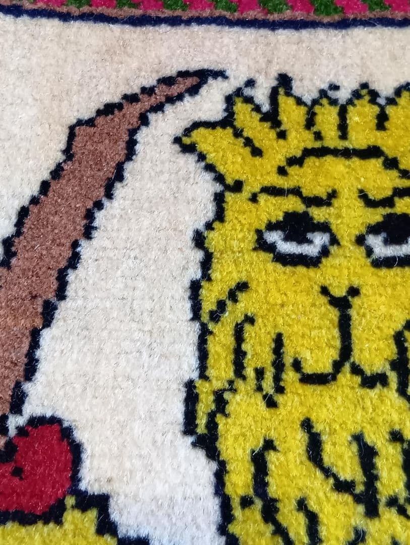 ペルシャ絨毯　ヤラメ絨毯　座布団　手織り　イラン　座布団ヤラメ(7)