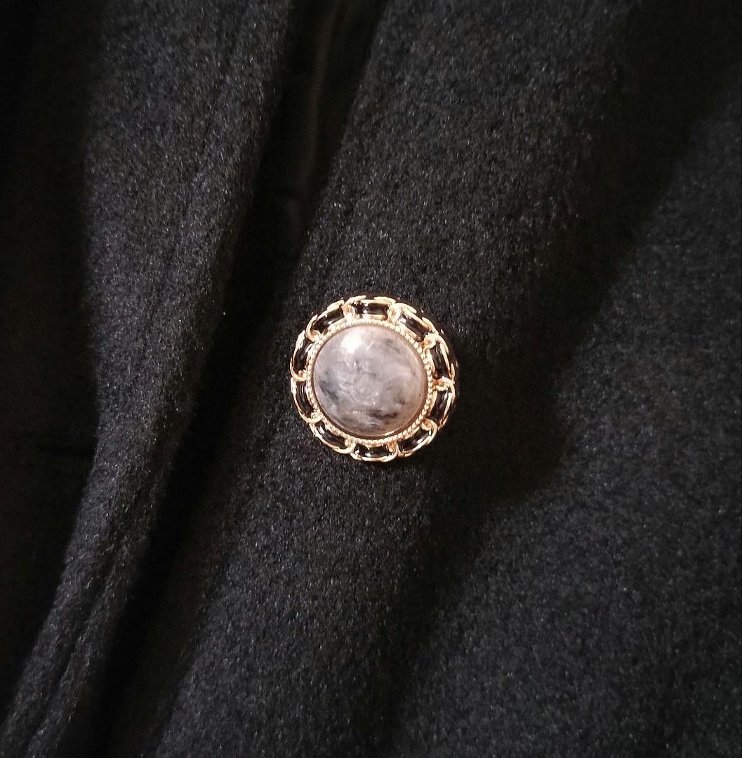 バイカラー リボンコート ブラック