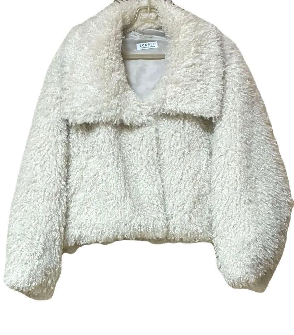 スナイデル　2wayカラープードルファーコート　アイボリー