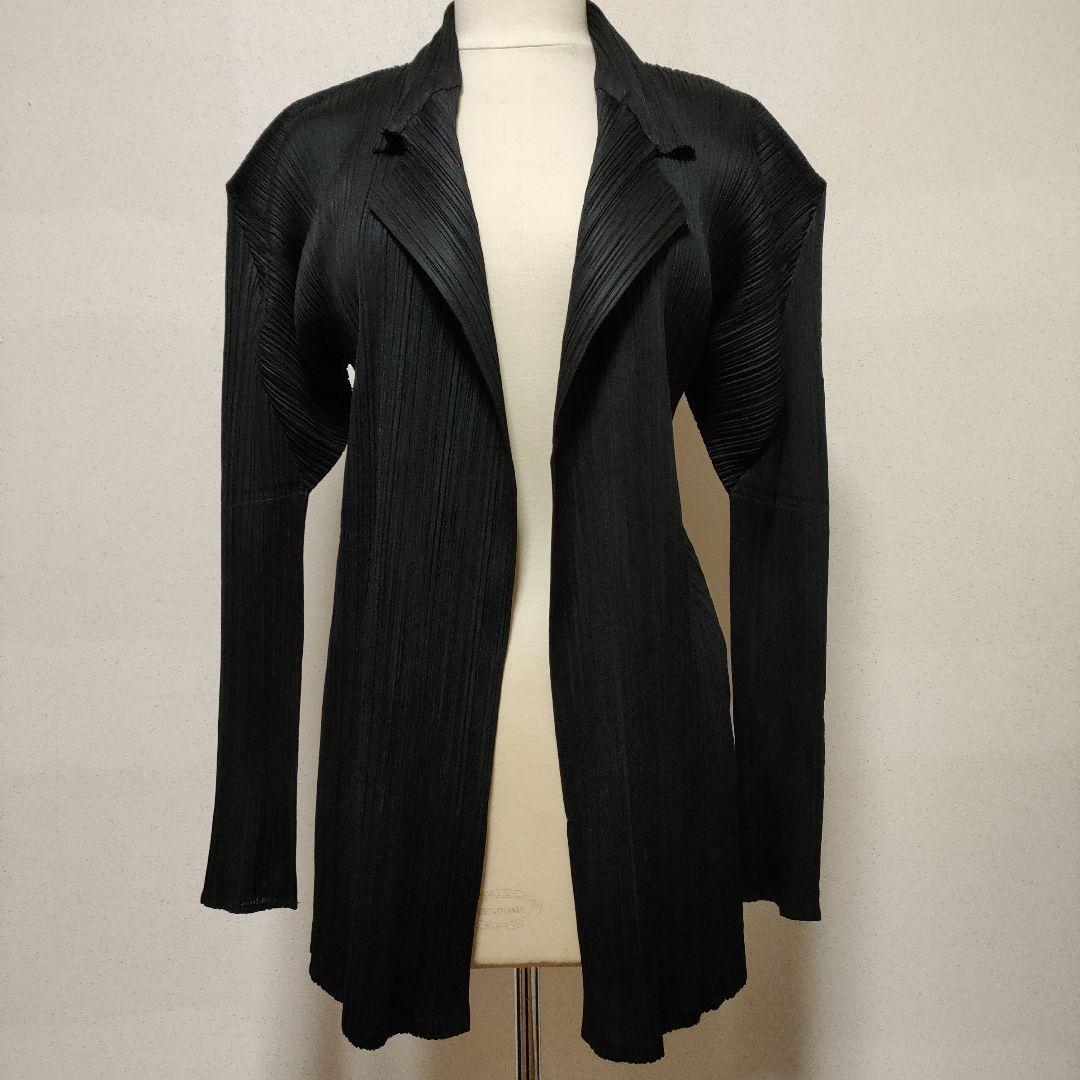 PLEATS PLEASE イッセイミヤケ 長袖襟付きカーディガン　ジャケット