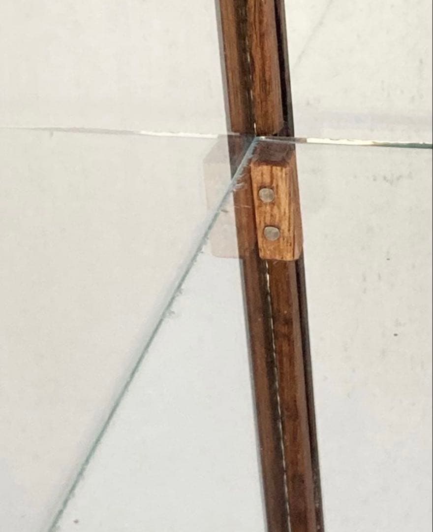 古い木製ガラスケース 3段 卓上 ショーケース