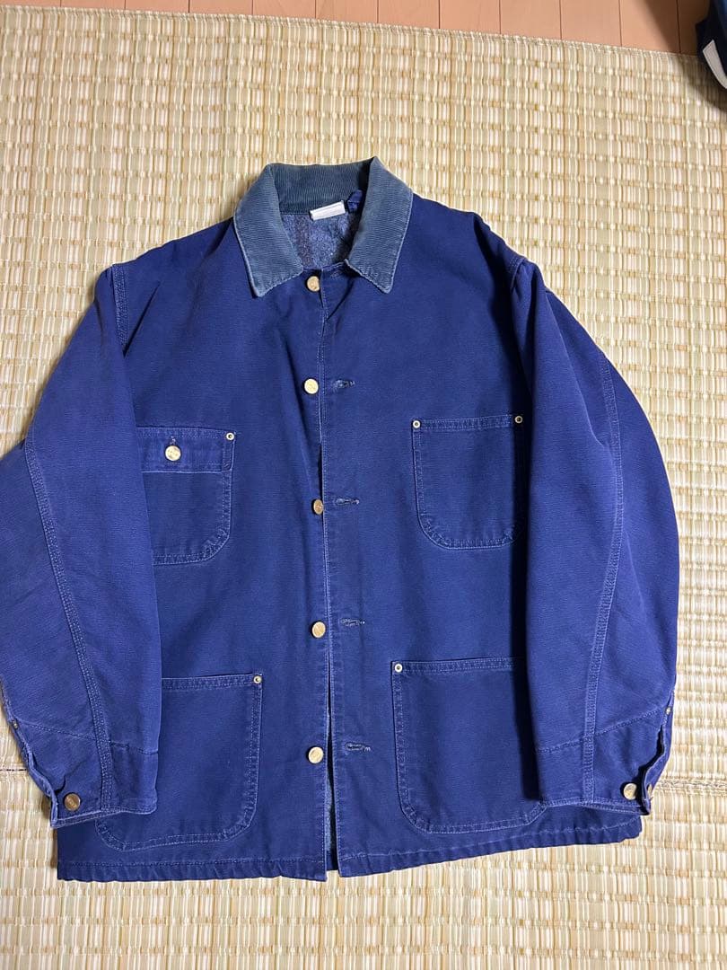 80s~90s USA製 星タグ CARHARTT チョアコート ネイビー 42