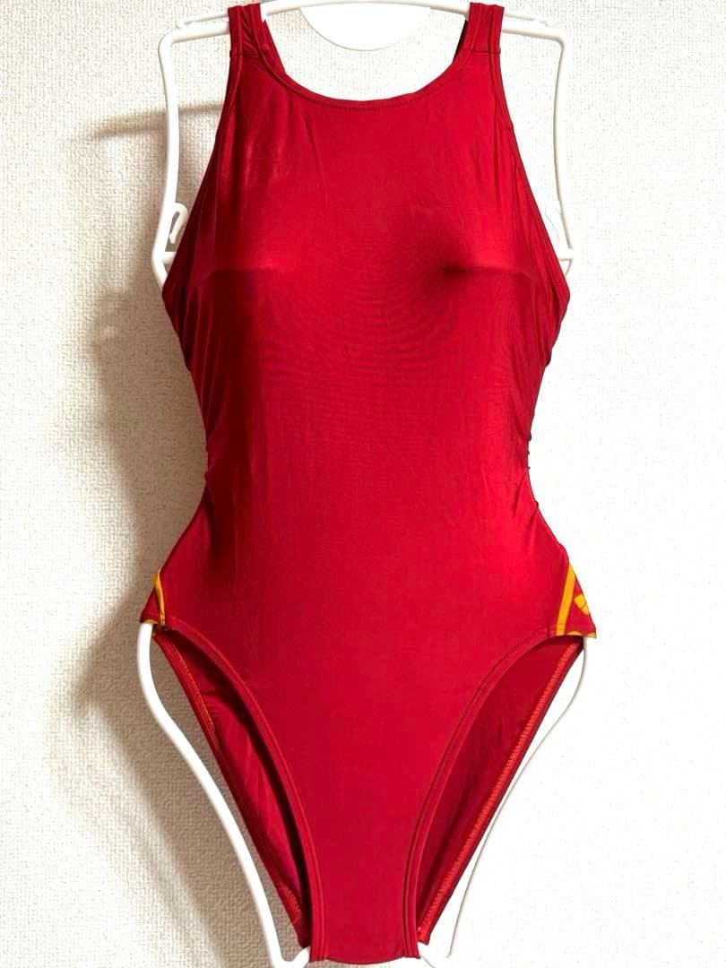 p*k様 希少 arena 競泳水着 M 超光沢 ハイカット 極薄 ワインレッド