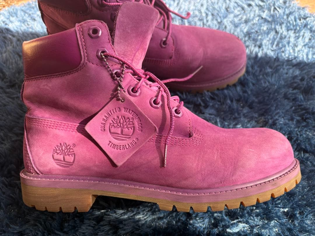 【美品】ティンバーランドプレミアム ブーツ 6インチ ヌバック パープル 箱あり