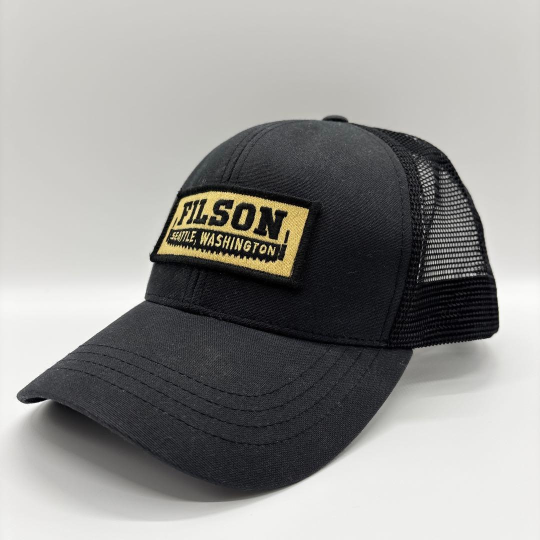 廃盤品 フィルソン ロガーメッシュキャップ 黒 ティンクロス レザーストラップ