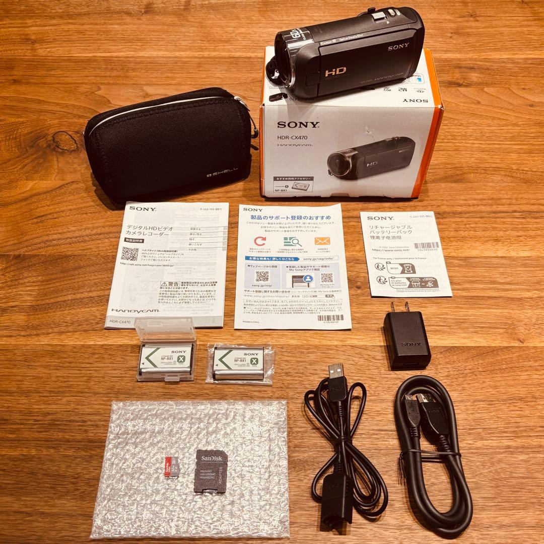 SONY HDR-CX470 ハンディカム　バッテリー2個
