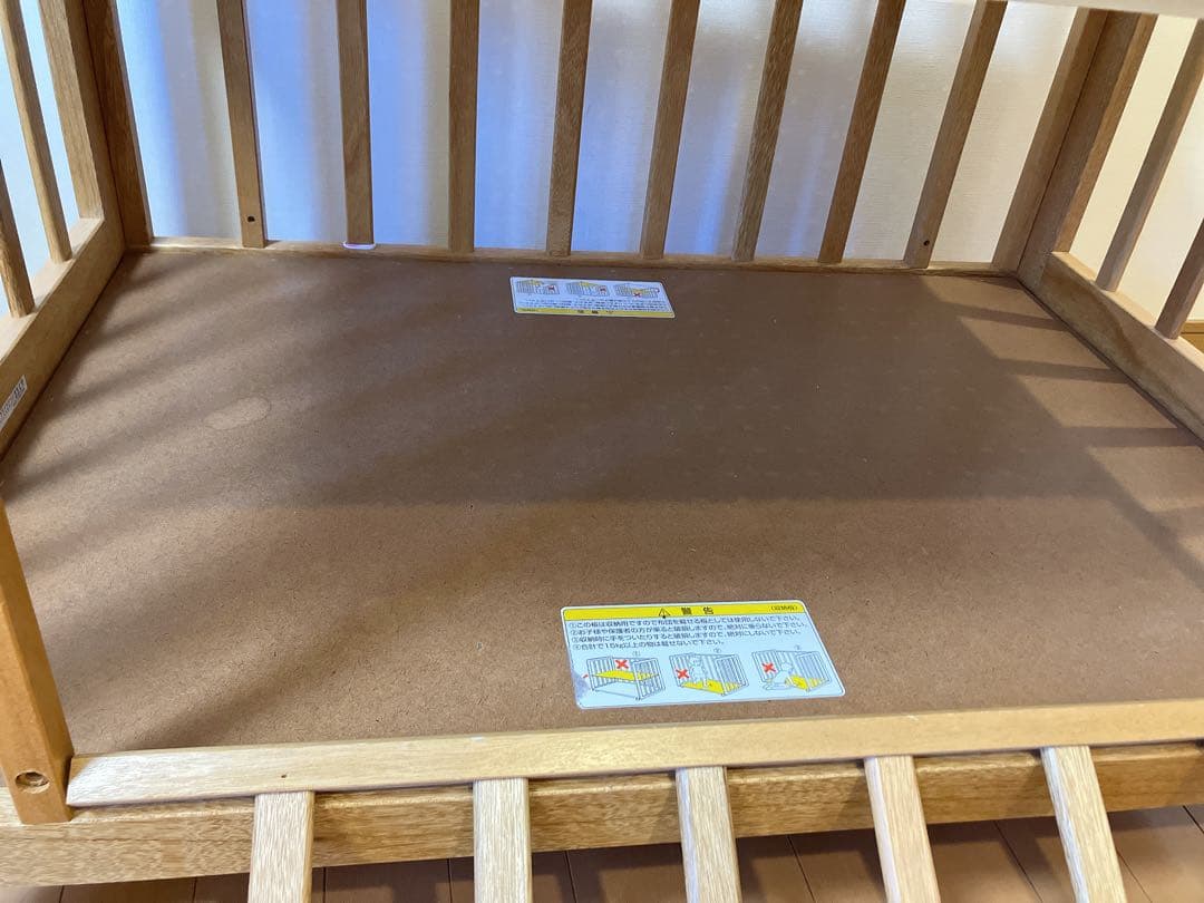 【良品】KATOJI 木製ミニベビーベッド キャスター付き 2段