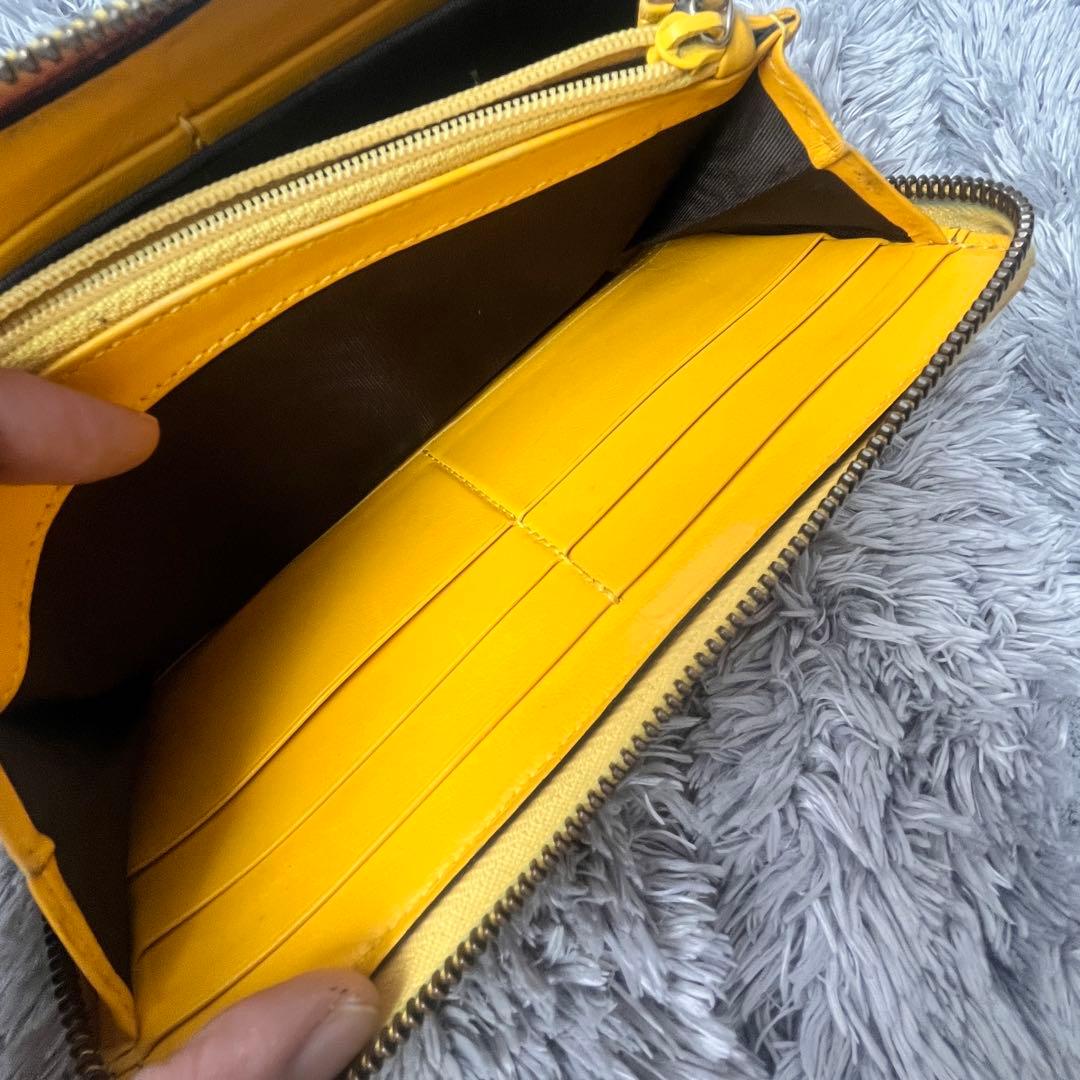 良品✨GUCCI マーモント　長財布　キルティング　ラウンドファスナー　イエロー