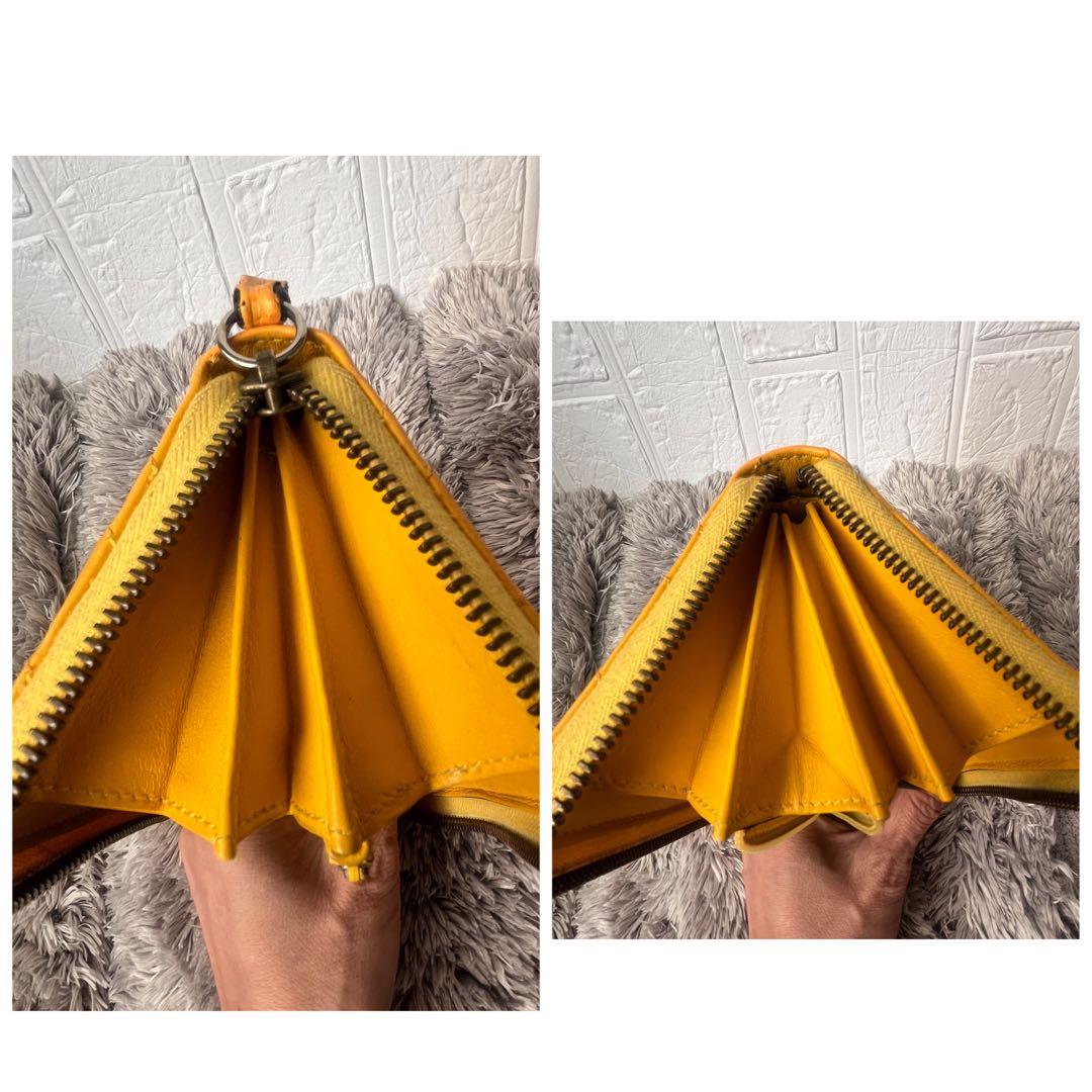 良品✨GUCCI マーモント　長財布　キルティング　ラウンドファスナー　イエロー