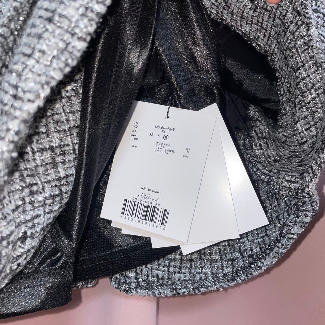 ミシェルマカロン 美脚スカート M ラメツイード