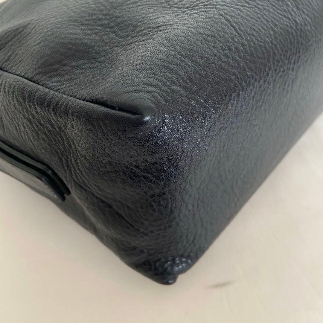 極美品✨ヒロフ ヴィータ レザーショルダーバッグ M 完売品 2way 濃紺