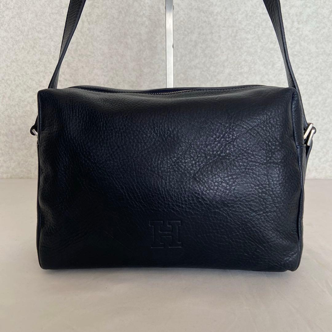 極美品✨ヒロフ ヴィータ レザーショルダーバッグ M 完売品 2way 濃紺