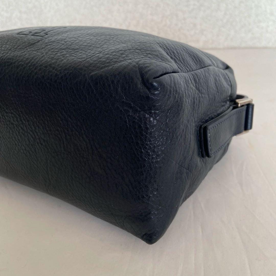 極美品✨ヒロフ ヴィータ レザーショルダーバッグ M 完売品 2way 濃紺