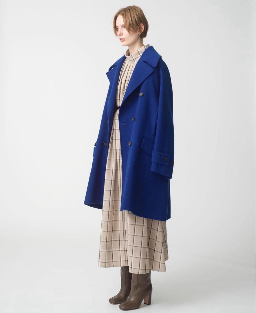 ebure 83,600円23AWクリアチェックハイネックベルト付きワンピース