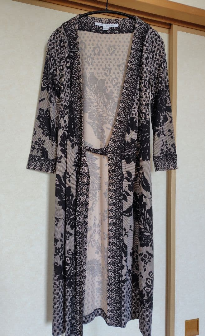 美品♡DVF　シルク　花柄レースプリント　ラップワンピース　カシュクール　US4