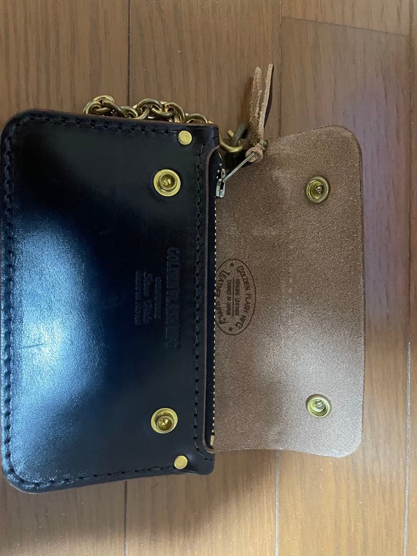 クロムエクセルレザーGOLDEN FLASH MFGショートトラッカーウォレット