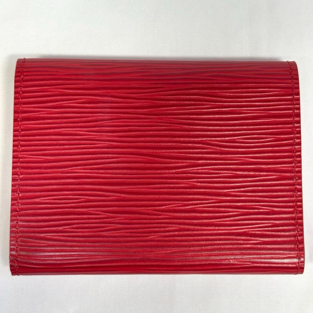 新品同様 LOUIS VUITTON エピレザー 名刺入れ ルージュ（レッド系）