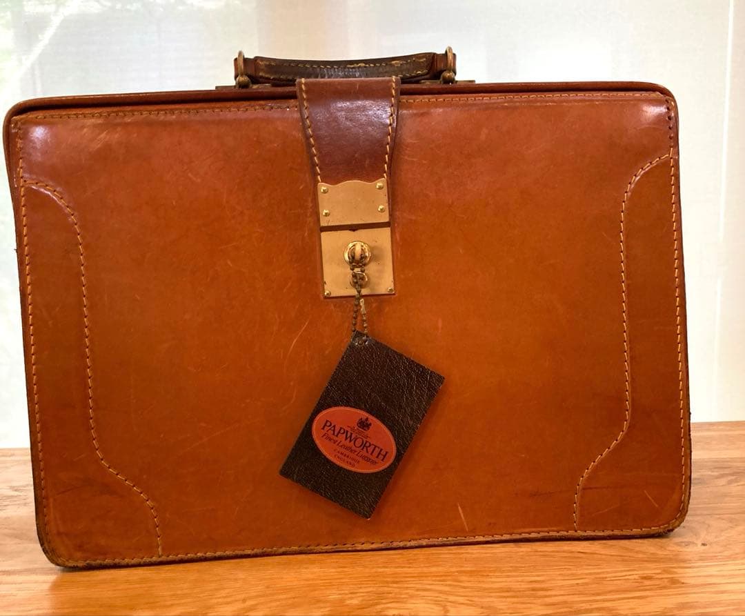 【希少】 鍵付きPAPWORTH パップワース 本革 ダレスバッグ