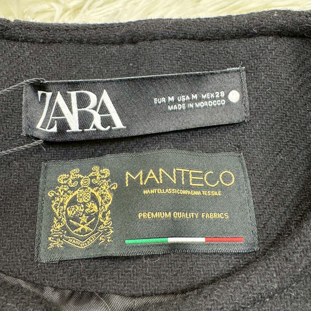 新品✨ ZARA MANTECOポンチョケープコートゴールド金具 完売ラムウール
