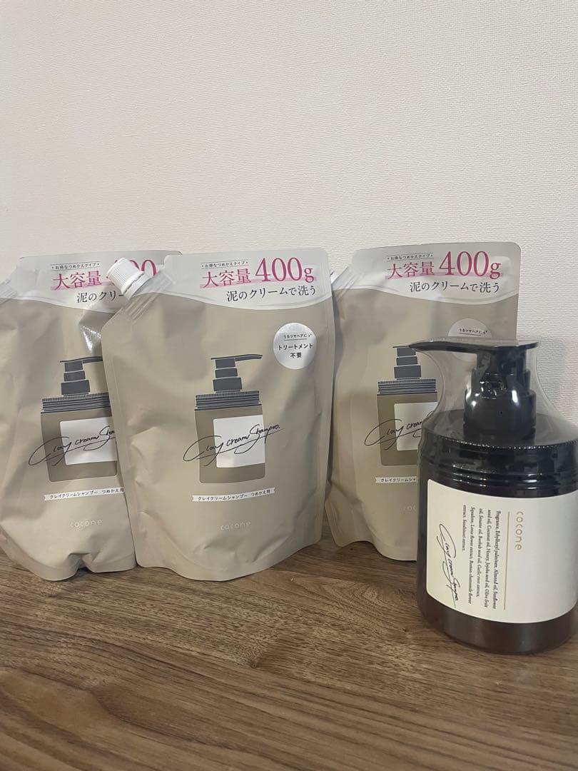 ココネ クレイシャンプー　モイストボトル1個&詰め替え3個セット