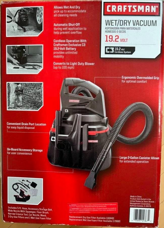 Craftsman ウェットドライ VACUUM C3 19.2V 掃除機