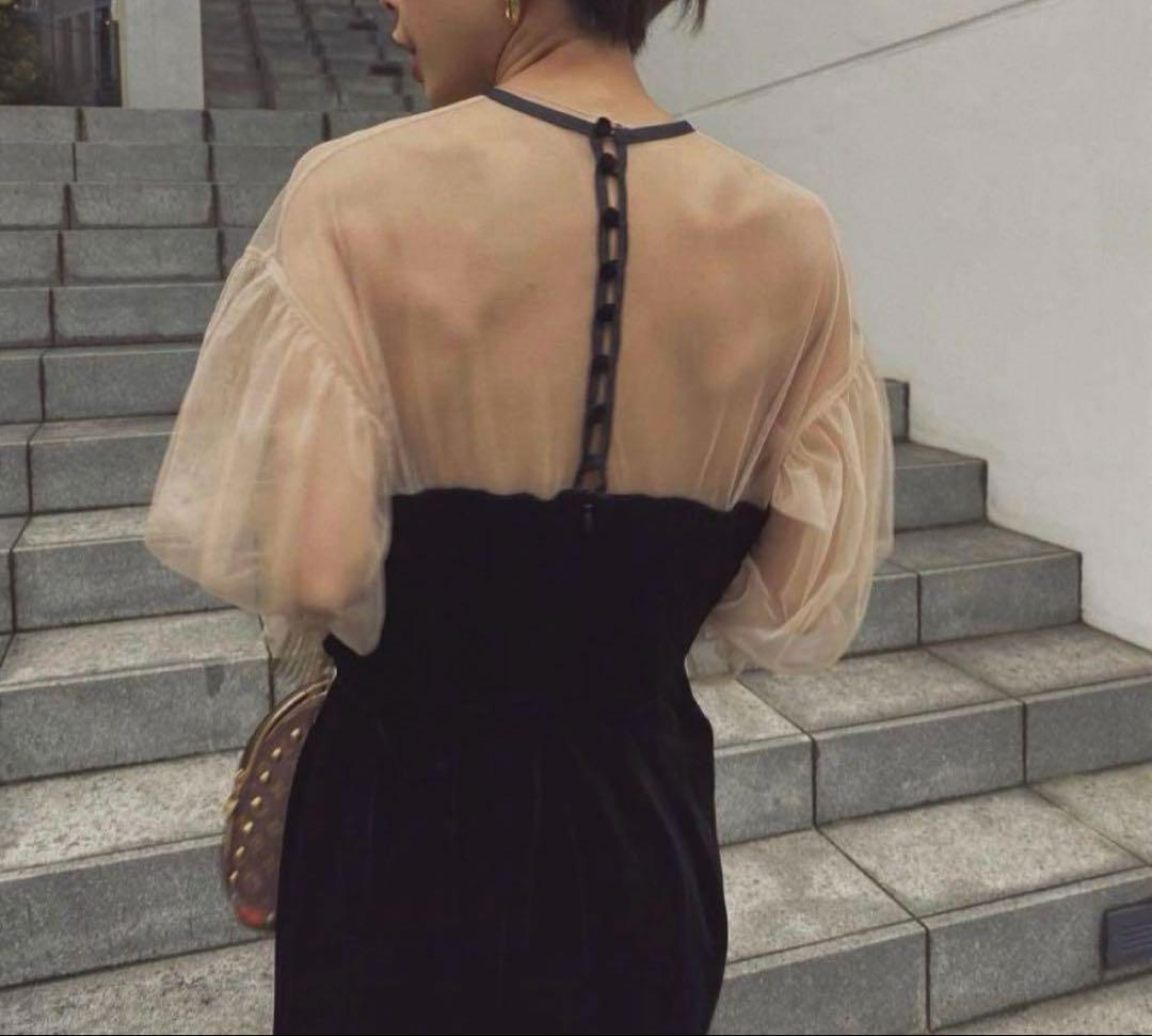 ameri エアリースリーブタイトドレス　アメリヴィンテージ　アメリ　お呼ばれ