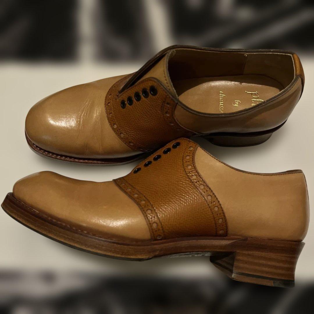 美品　ショセ　23.5cm サドルシューズ　PC-5076　キャメル×ブラウン