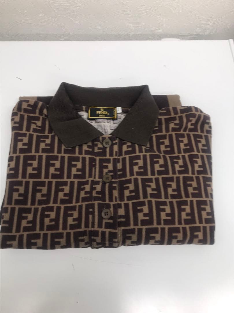 FENDI フェンディ ズッカ柄 半袖ポロシャツ サイズ44
