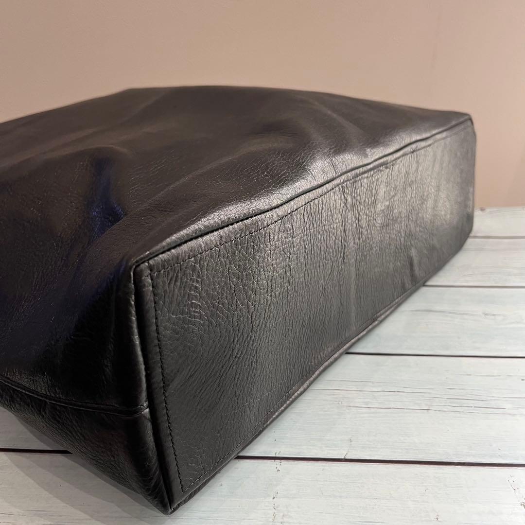 トートバッグ トート シンプル 本革 手作り クラフト 男女兼用　ブラック　一点